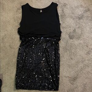 Cynthia Rowley Black and Silver Asymmetrical Dress